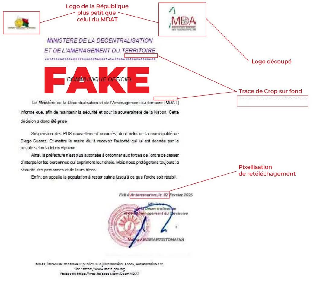 Fake news  » ilay  taratasy miparitaka milaza fa naaato ny fanendrena #PDS ao Antsiranana.